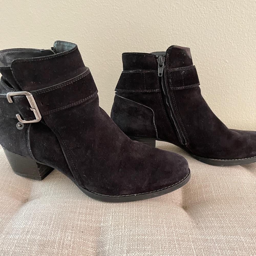 Paul Green Jano Moto Biker Hardware Suede 7 Us (Tp1) Boots/Booties
